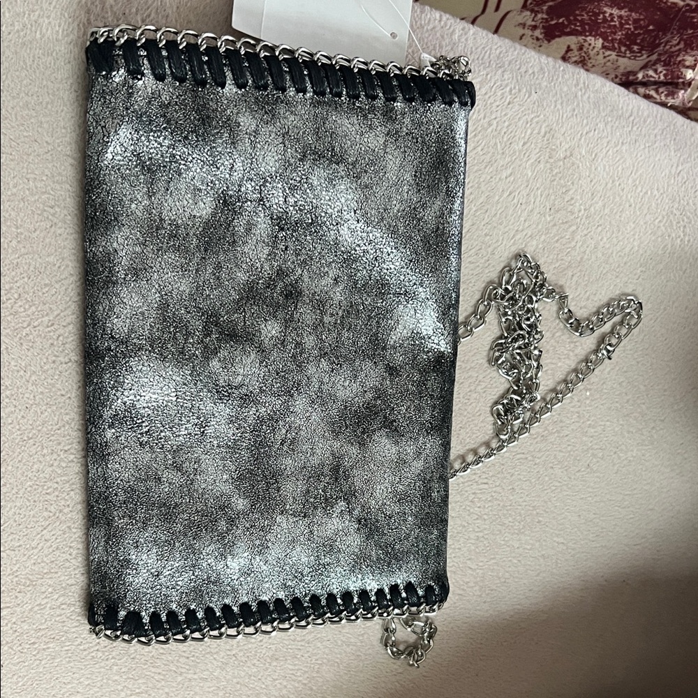UE Black and Silver Clutch with Chain Strap - Picture 2 of 4